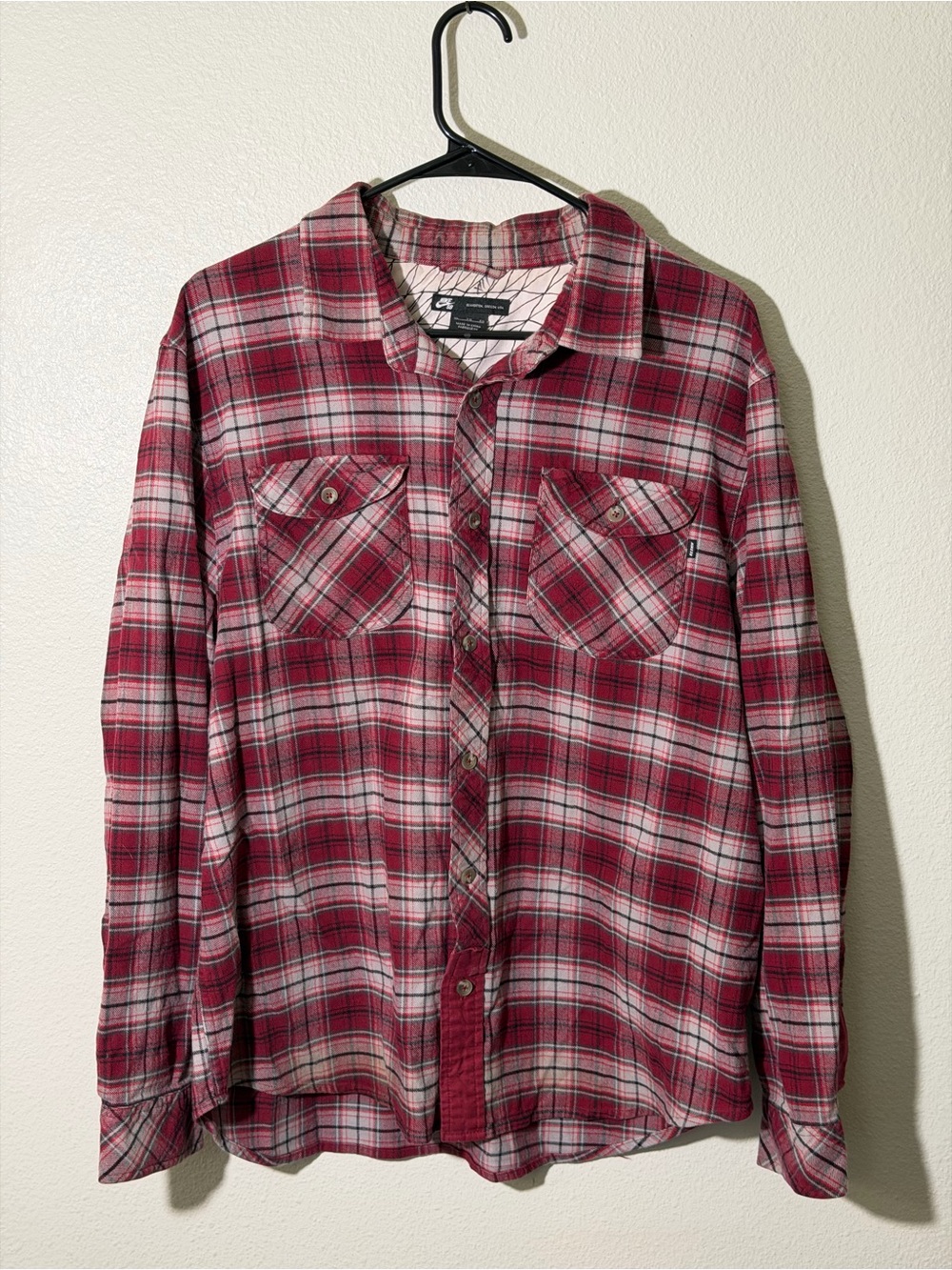 Nike SB Men's XL Plaid Flannel Shirt Red Hunter Raleigh Shacket